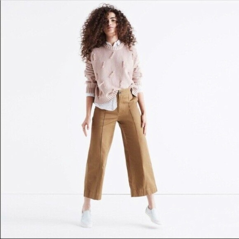 Madewell Langford Crop Wide Leg Pintuck Pants